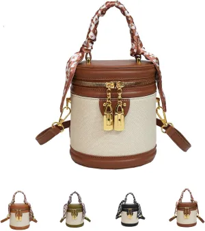 Colorblock Bucket Bag For Women, Upgraded Leather Bucket Handbags, Women's Crossbody Bag