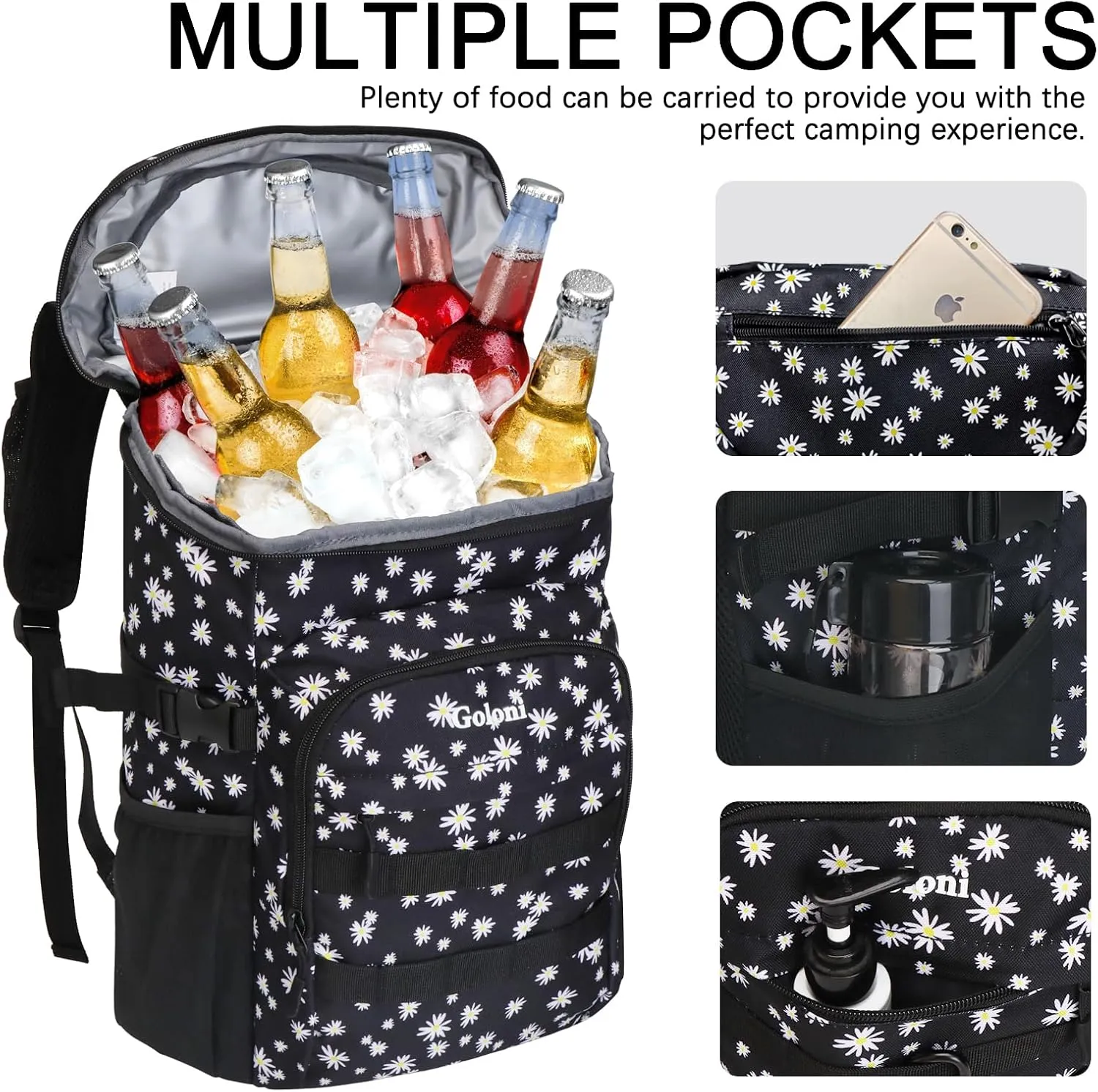 Cooler Backpack Insulated Leak Proof,Small Soft Coolers Bag for Men and Women Camping,Travel,Beach,Hiking,Picnic