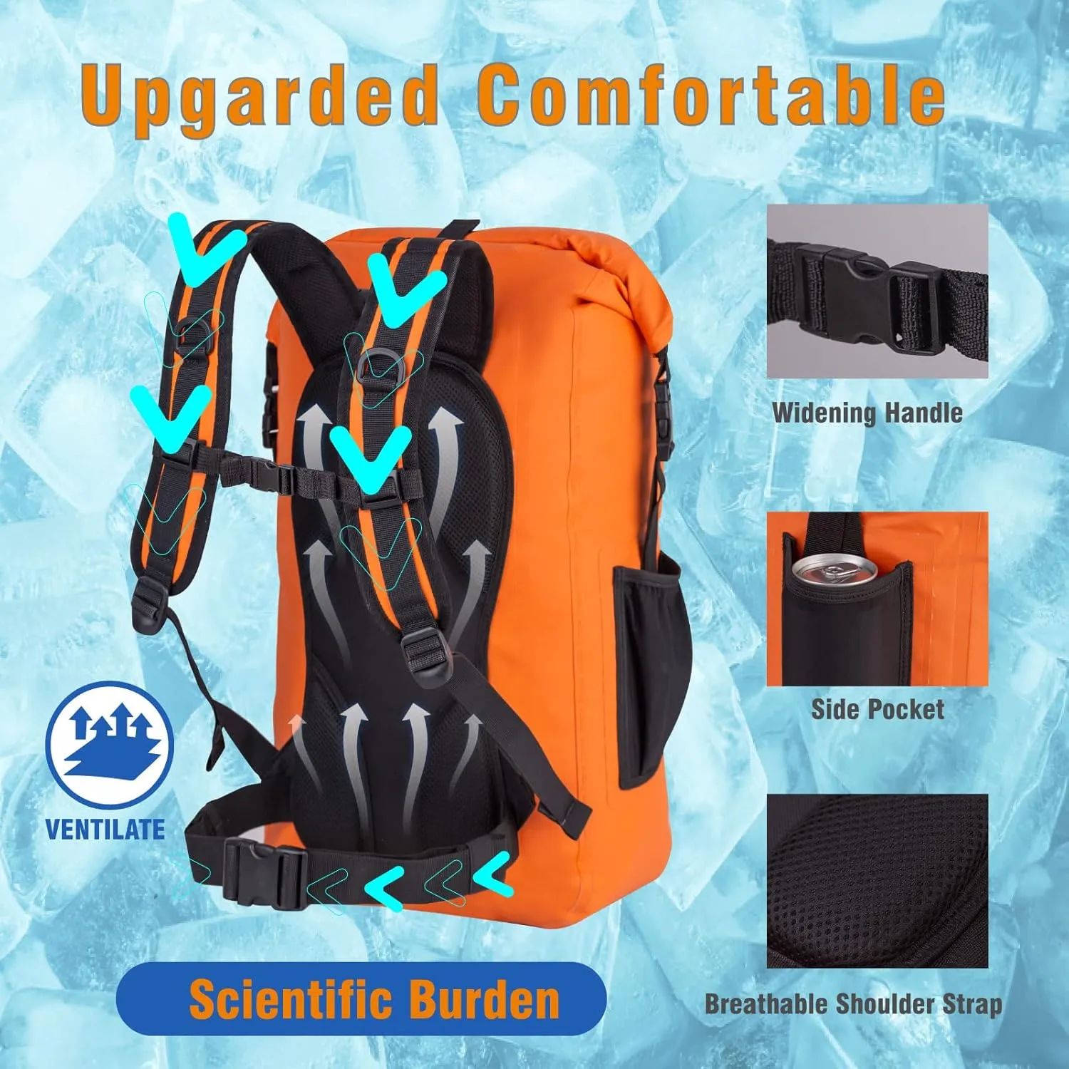 Cooler Bags Insulated Leak Proof Soft Ice 42Cans Large Cooler Backpack Insulated Waterproof Leak Proof Travel Hiking Beach Camping Picnic Lunch Bags for Men Women for 12Hour Cooling
