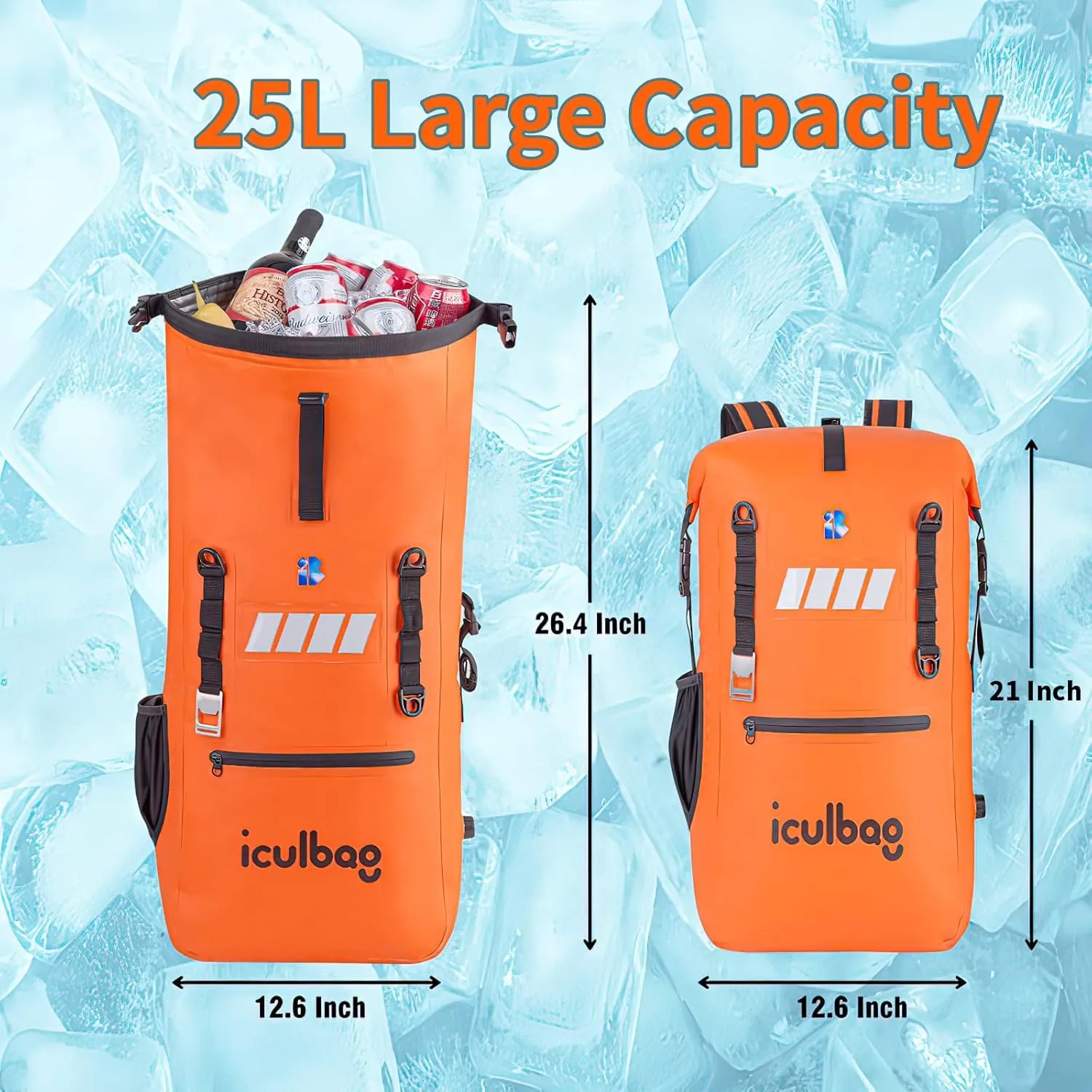 Cooler Bags Insulated Leak Proof Soft Ice 42Cans Large Cooler Backpack Insulated Waterproof Leak Proof Travel Hiking Beach Camping Picnic Lunch Bags for Men Women for 12Hour Cooling