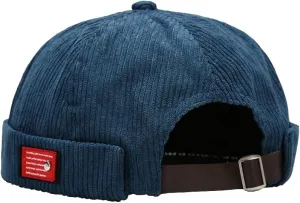 Corduroy Brimless Harbour Hat Rolled Cuff Retro Beanie Hat Skullcap Street Casual Sailor Cap for Men Women