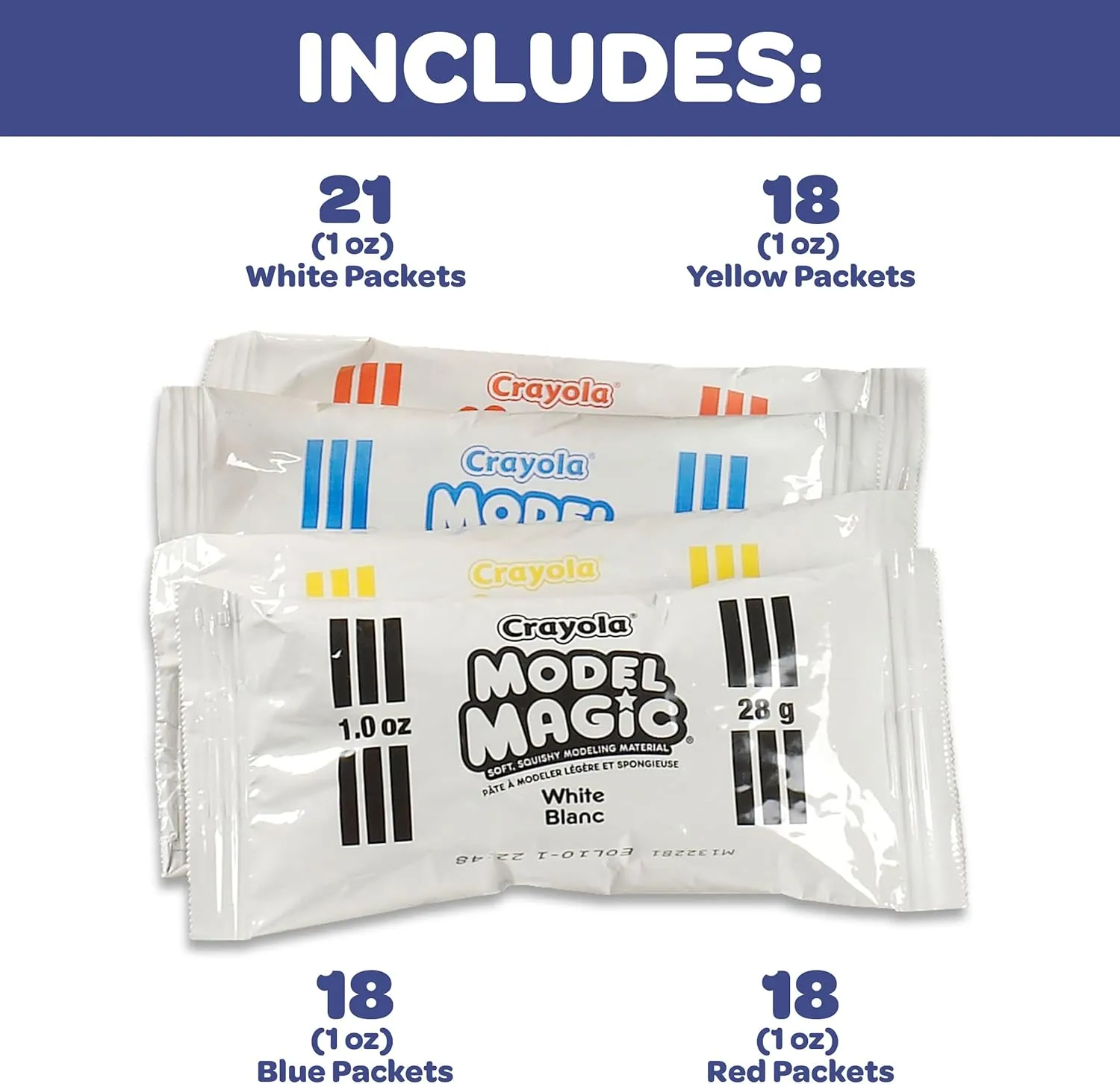 Crayola Model Magic (75ct), Kids Modeling Clay Alternative, 1oz Packs, School Supplies, Air Dry Clay, Modeling Material, Ages 3 