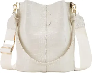 Crocodile Purses and Handbags for Women Designer Vintage Bucket Bag Stylish Shoulder Bag Casual Leather Crossbody Bag