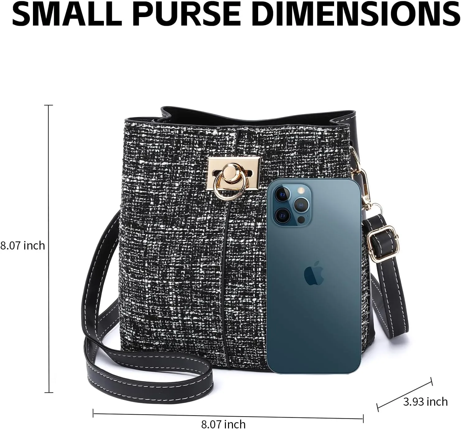 Cross Body Purse for Woman Trendy,Crossbody Bucket Bags-PU Leather with Adjustable Shoulder Strap, Multiple Pockets