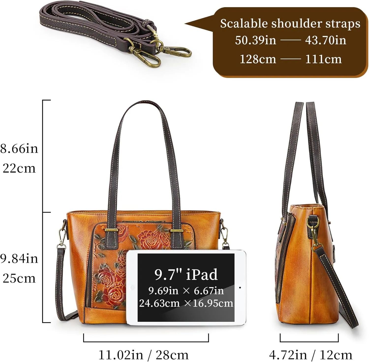 Crossbody Bag for Women Leather Shoulder Bag Top Handle Tote Purses Vintage Satchels Handbag Retro