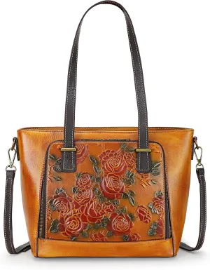 Crossbody Bag for Women Leather Shoulder Bag Top Handle Tote Purses Vintage Satchels Handbag Retro