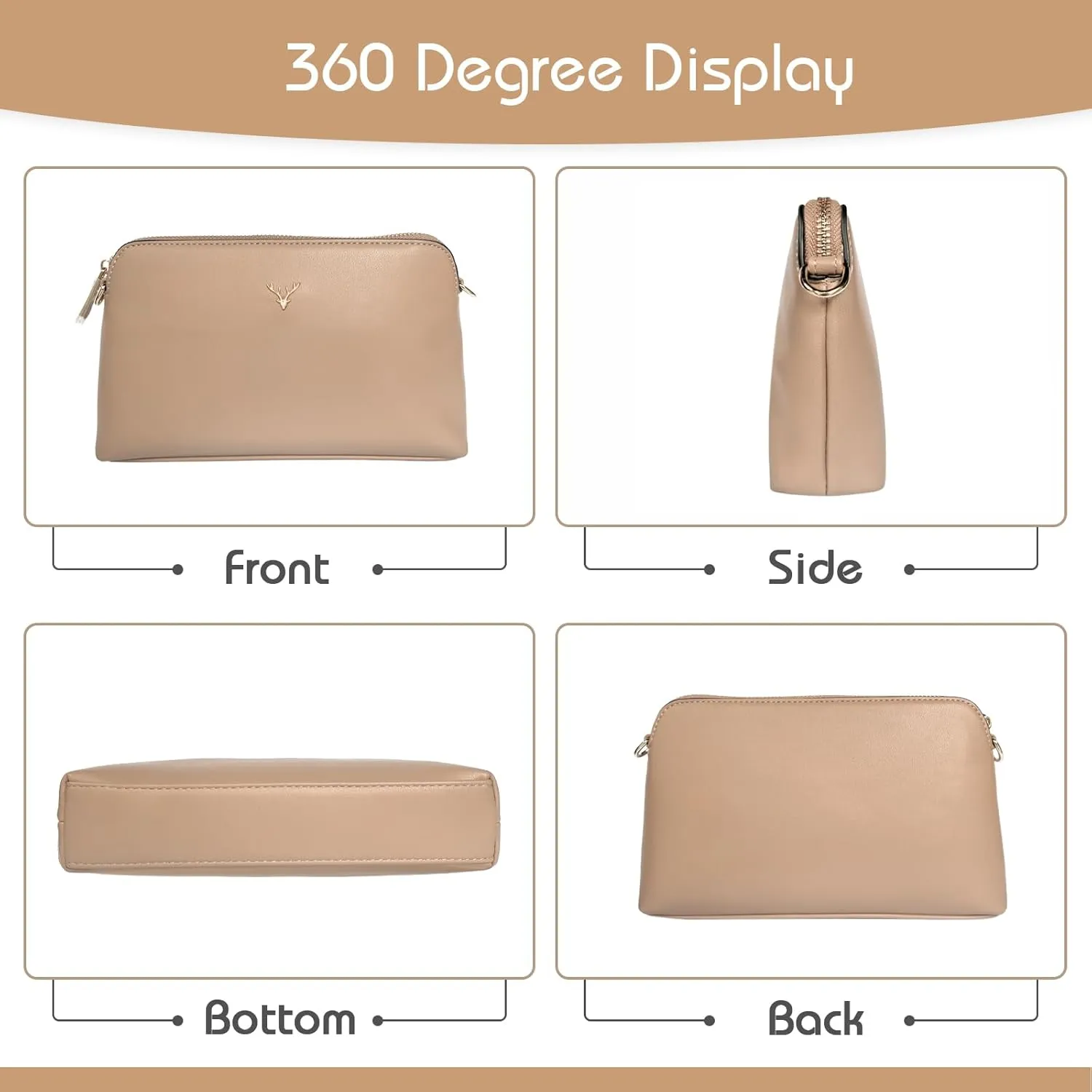 Crossbody Bag for Women, Vegan Leather Women Crossbody Purse Small Shoulder Handbags, Ladies Wristlet Clutch