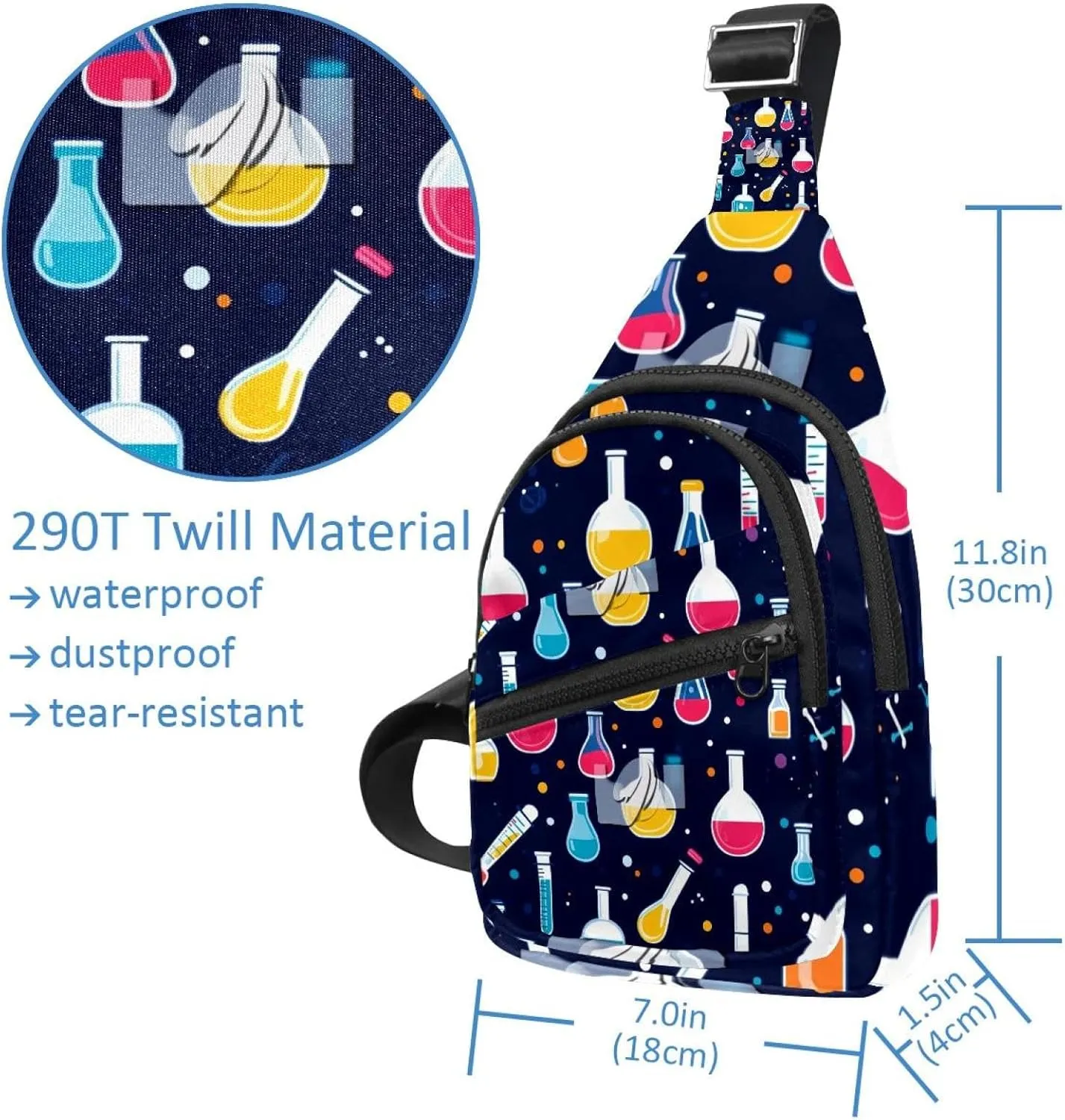 Crossbody Bags for Women Cross Body Bag for Woman Sling Bag Crossbody Bag Bright and colorful chemical glassware (5) Sling Backpack Travel