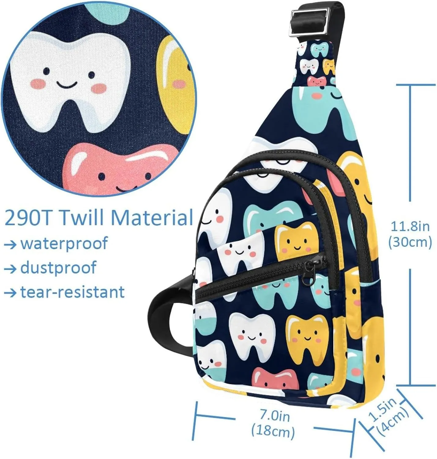 Crossbody Bags for Women Men simple daily dental care Sling Bag Bakpack Casual Chest Bag with Convertible Shoulder Strap