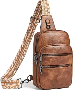 Crossbody Bags for Women Men Sling Bag 5 Pockets Fanny Pack Sling Backpack Chest Daypack Travel Purse Anti Theft