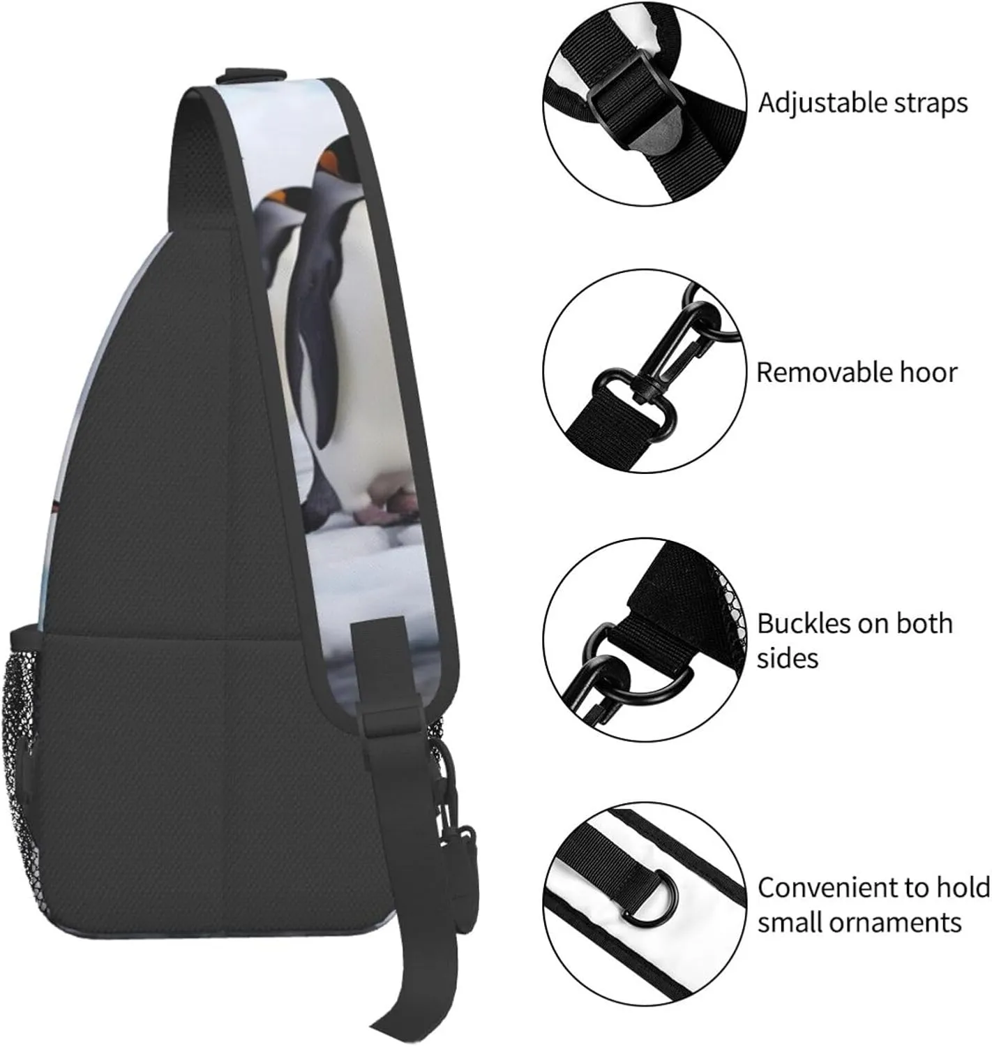Crossbody Bags for Women Men Trendy Sling Bag Casual Chest Bag Moon Flowers and Butterflies Shoulder Bag for Travel