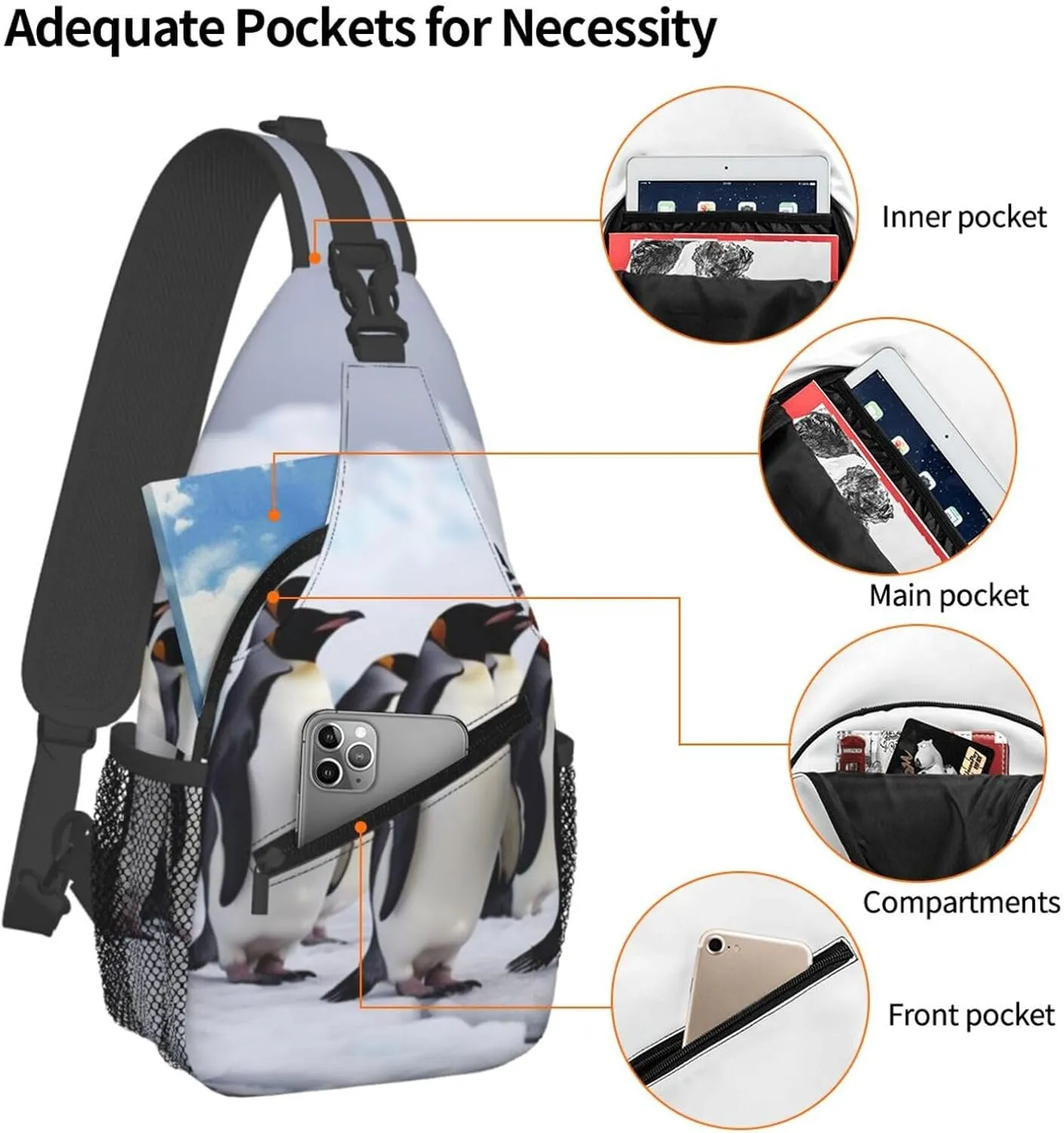 Crossbody Bags for Women Men Trendy Sling Bag Casual Chest Bag Moon Flowers and Butterflies Shoulder Bag for Travel
