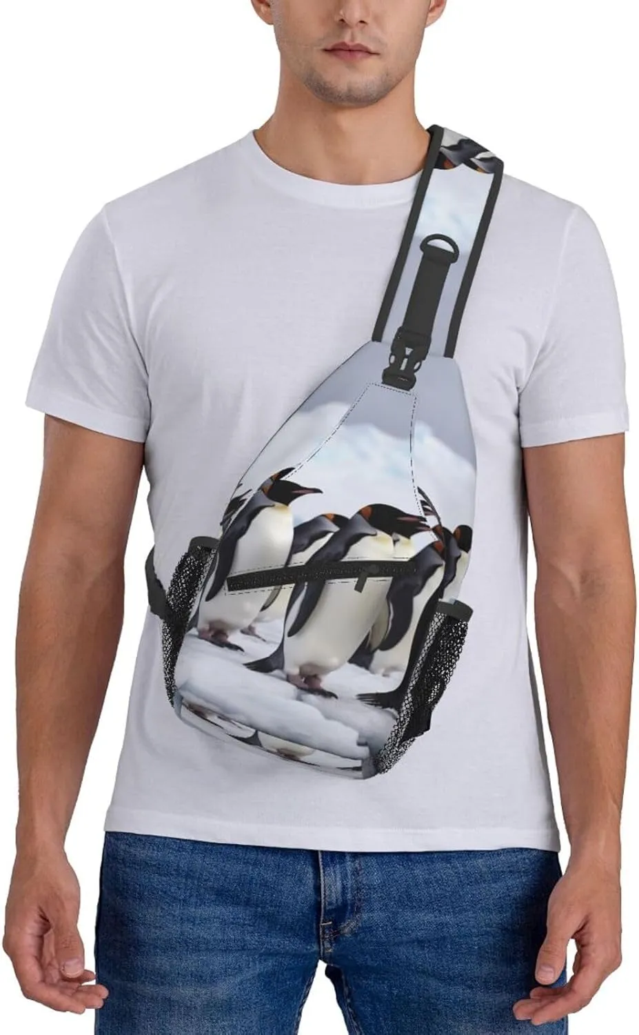 Crossbody Bags for Women Men Trendy Sling Bag Casual Chest Bag Moon Flowers and Butterflies Shoulder Bag for Travel