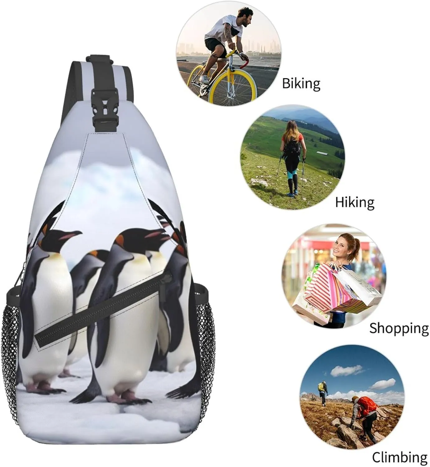 Crossbody Bags for Women Men Trendy Sling Bag Casual Chest Bag Moon Flowers and Butterflies Shoulder Bag for Travel