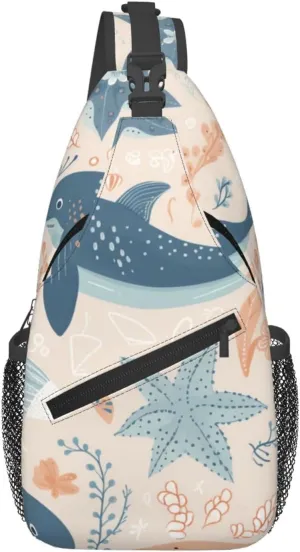 Crossbody Bags for Women Men Trendy Sling Bag Casual Chest Bag Yellow Pattern Shoulder Bag for Travel Sport
