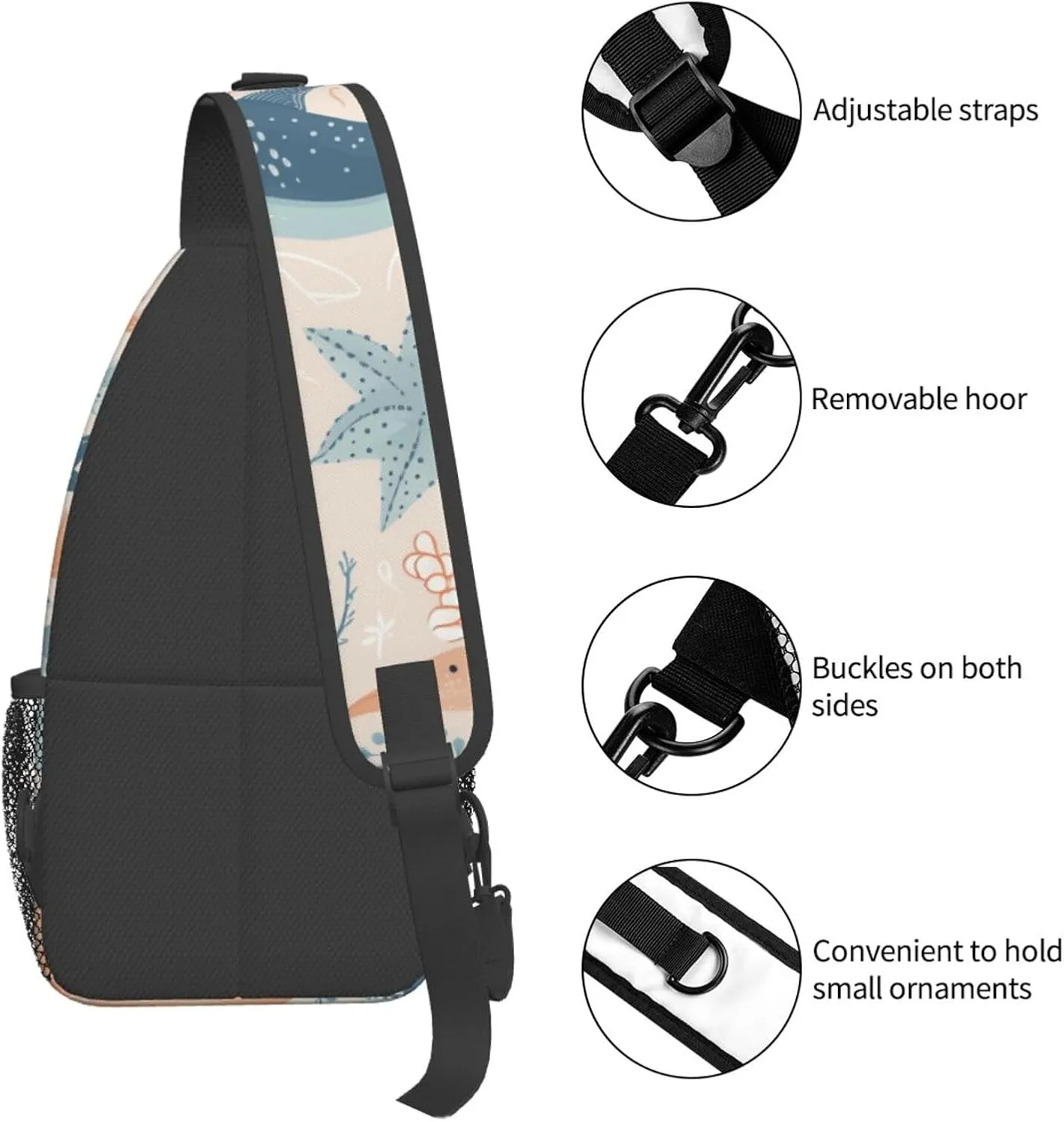 Crossbody Bags for Women Men Trendy Sling Bag Casual Chest Bag Yellow Pattern Shoulder Bag for Travel Sport