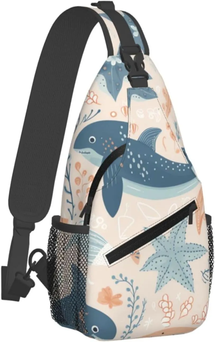 Crossbody Bags for Women Men Trendy Sling Bag Casual Chest Bag Yellow Pattern Shoulder Bag for Travel Sport