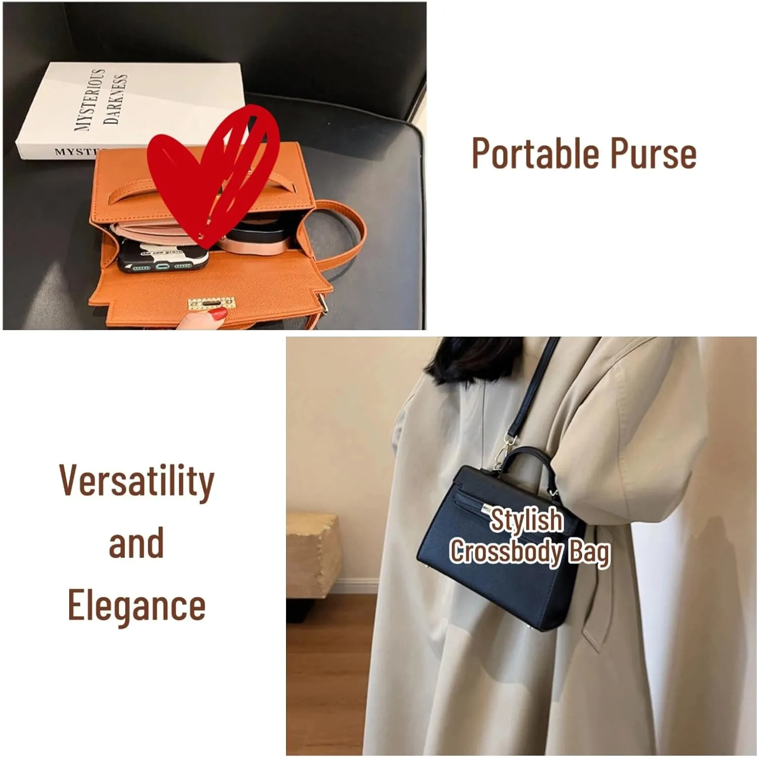 Crossbody Bags For Women PU Leather Trendy Shoulder Bag with Adjustable Strap Cross Body Bag Women's Handbags Purse