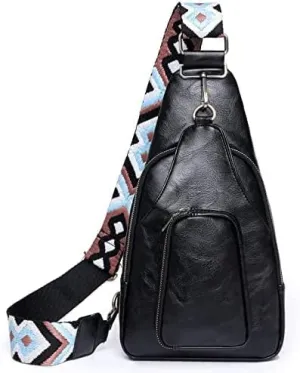 Crossbody Bags for Women Sling Bag Leather Fanny Pack Fashion Chest Bag Small Backpack Adjustable Straps Purse