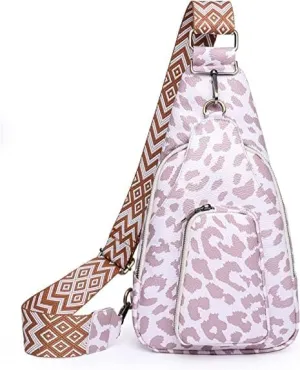 Crossbody Bags for Women Sling Bag Leather Fanny Pack Fashion Chest Bag Small Backpack Adjustable Straps Purse