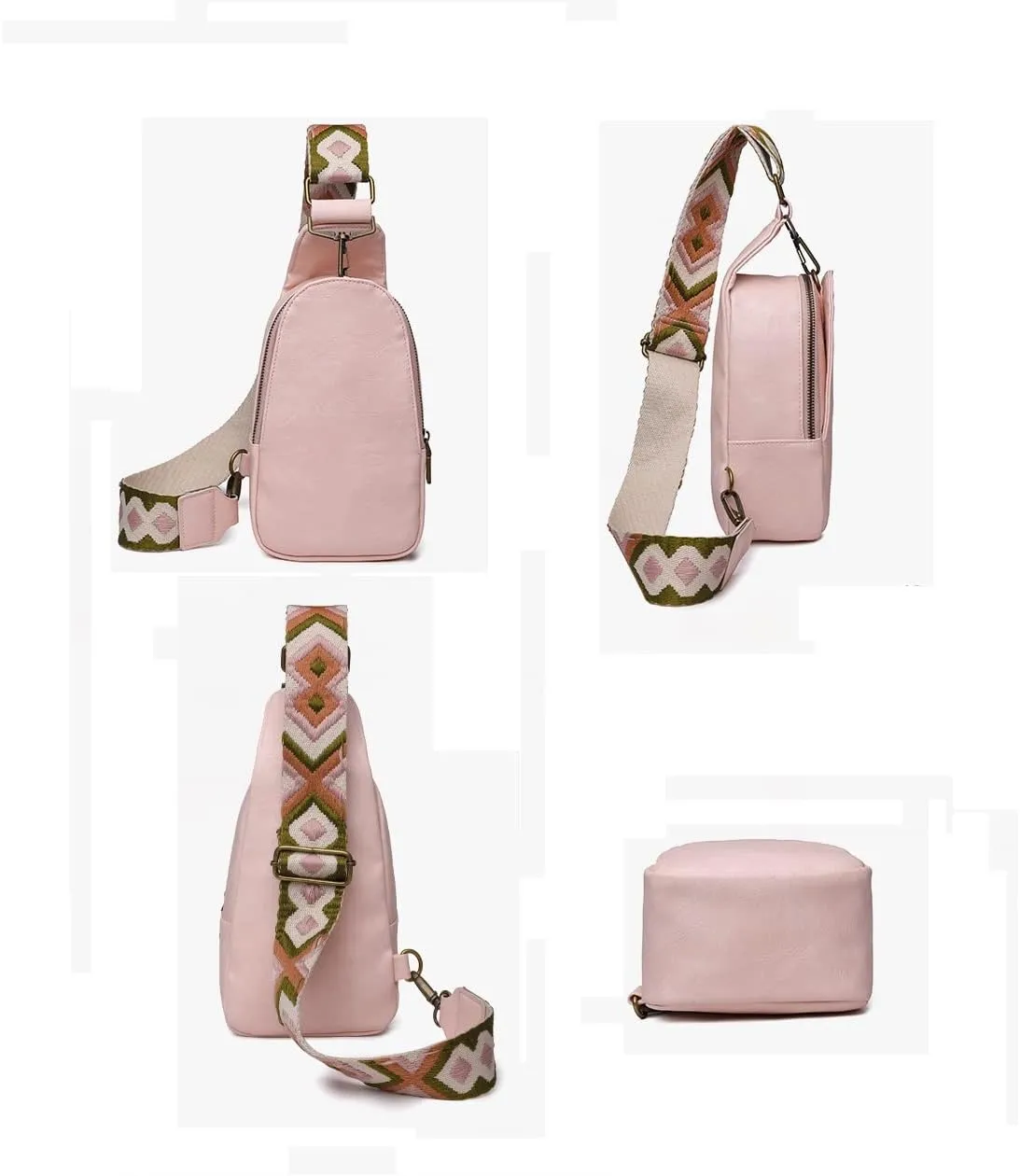 Crossbody Bags for Women Small Sling Bag Leather Cell Phone Bag Chest Bag Coin Purse Adjustable Straps Backpack (Misty Grey)