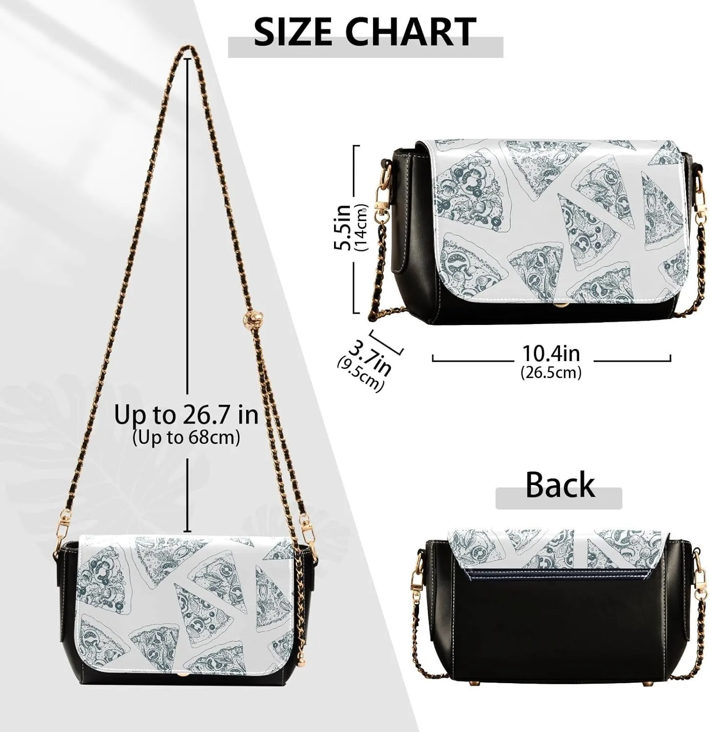 Crossbody Bags for Women Trendy Women's Black Shoulder Bag Small PU Leather Flap Cross Body Bag Handbags