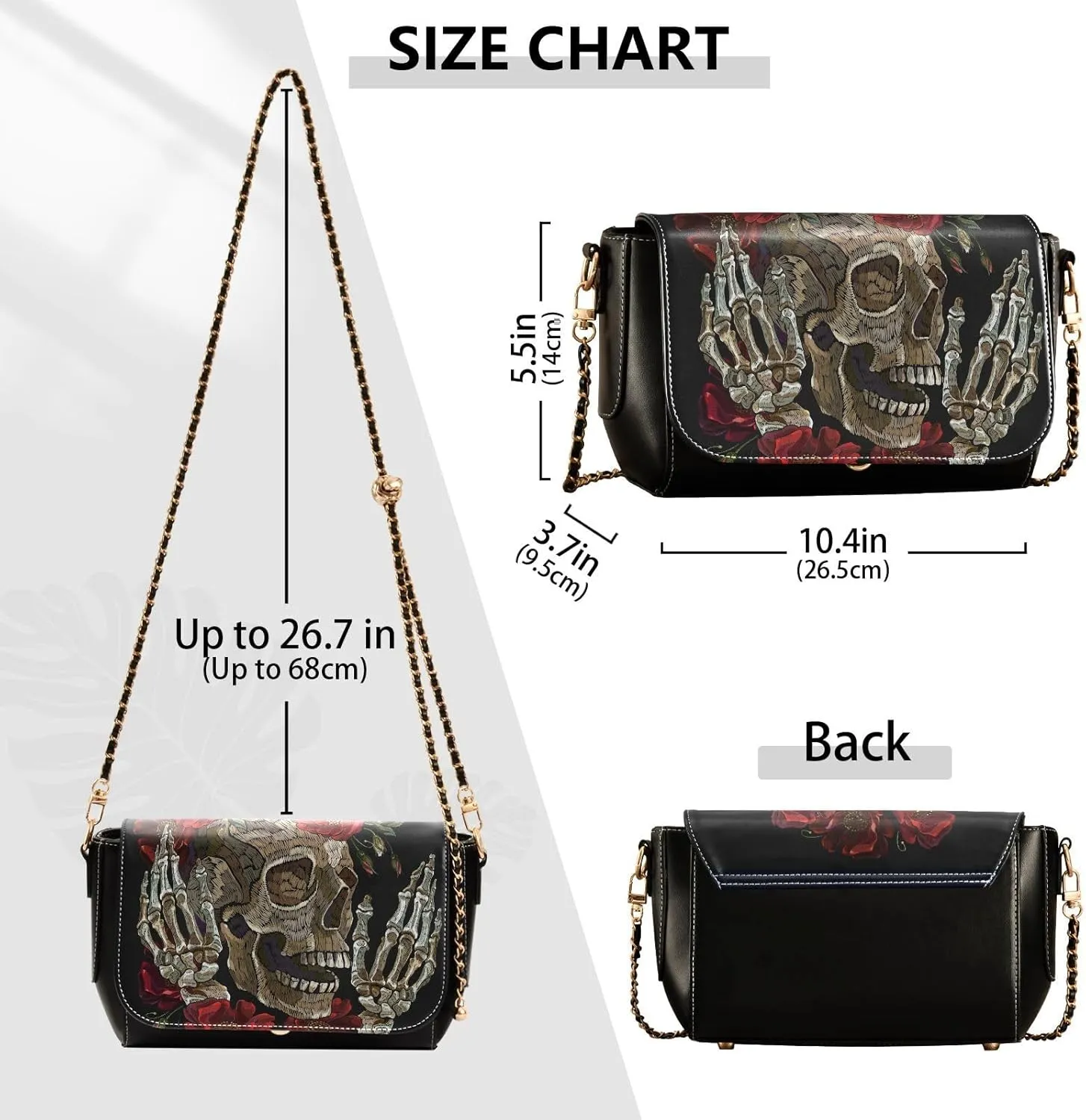 Crossbody Bags for Women Trendy Women's Black Shoulder Bag Small PU Leather Flap Cross Body Bag Handbags
