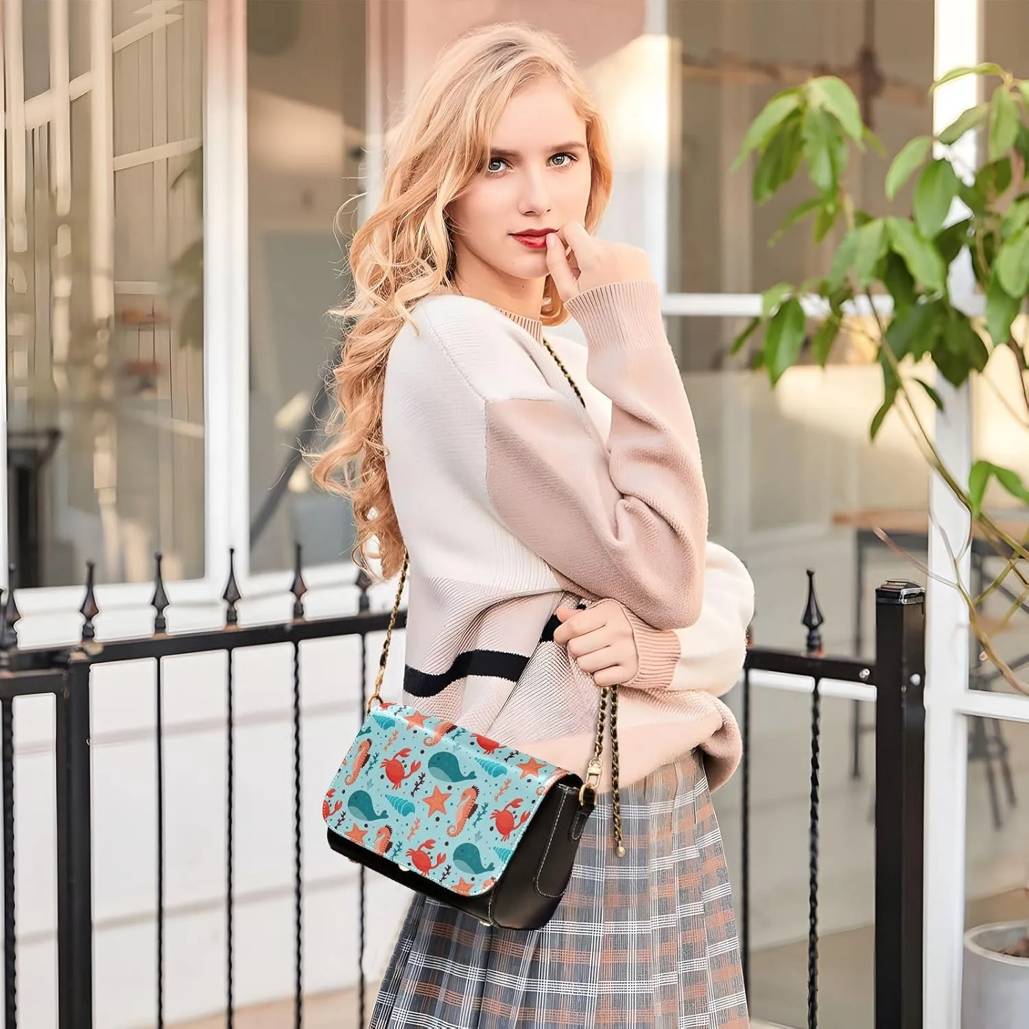 Crossbody Bags for Women Trendy Women's Black Shoulder Bag Small PU Leather Flap Cross Body Bag Handbags