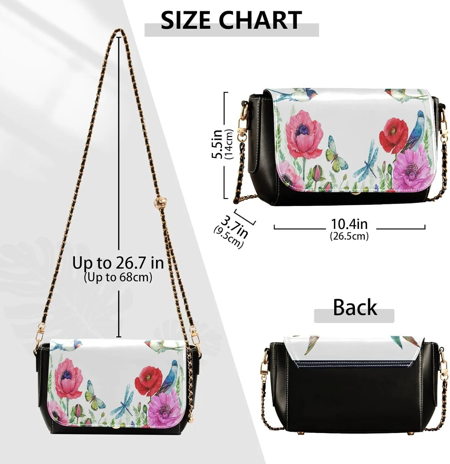 Crossbody Bags for Women Trendy Women's Black Shoulder Bag Small PU Leather Flap Cross Body Bag Handbags