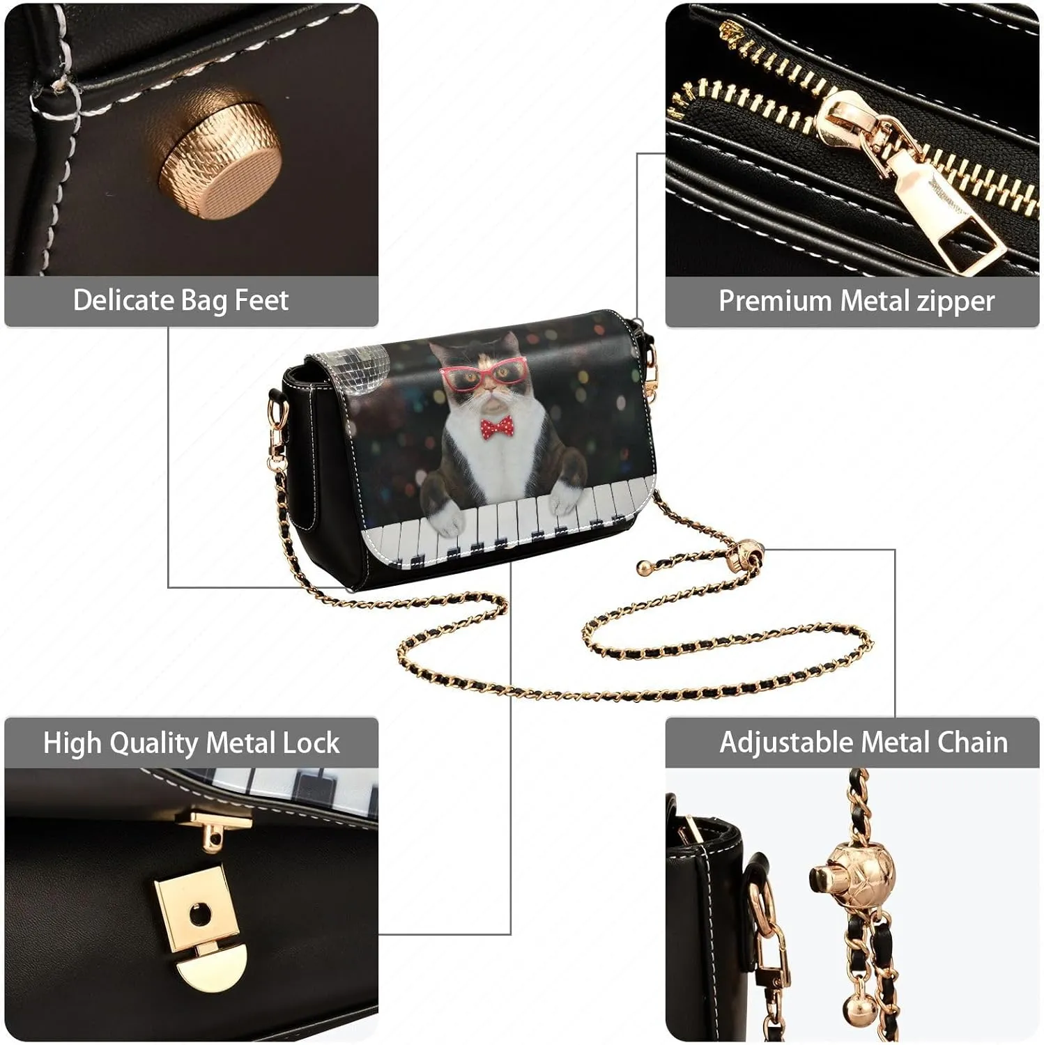 Crossbody Bags for Women Trendy Women's Black Shoulder Bag Small PU Leather Flap Cross Body Bag Handbags