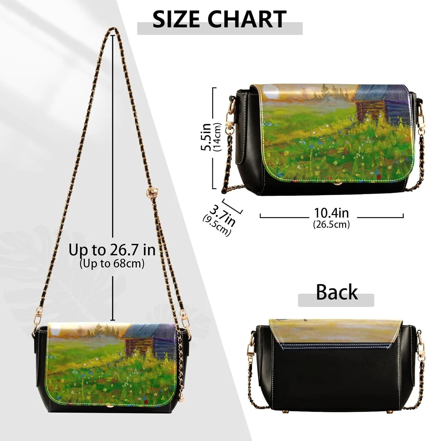 Crossbody Bags for Women Trendy Women's Black Shoulder Bag Small PU Leather Flap Cross Body Bag Handbags