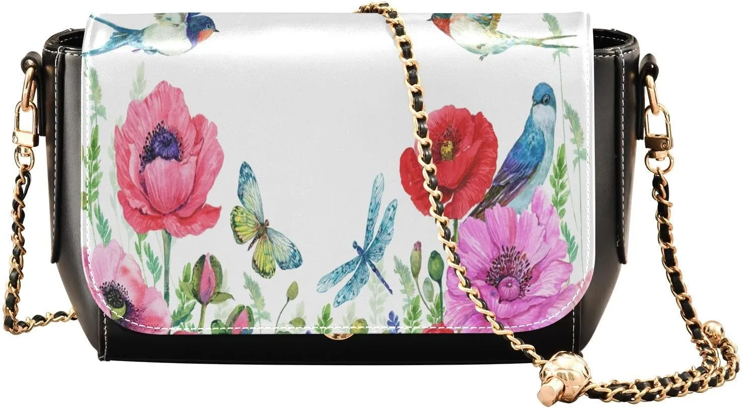 Crossbody Bags for Women Trendy Women's Black Shoulder Bag Small PU Leather Flap Cross Body Bag Handbags