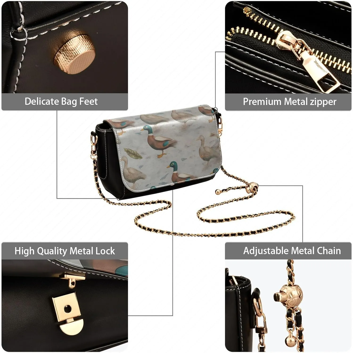 Crossbody Bags for Women Trendy Women's Black Shoulder Bag Small PU Leather Flap Cross Body Bag Handbags