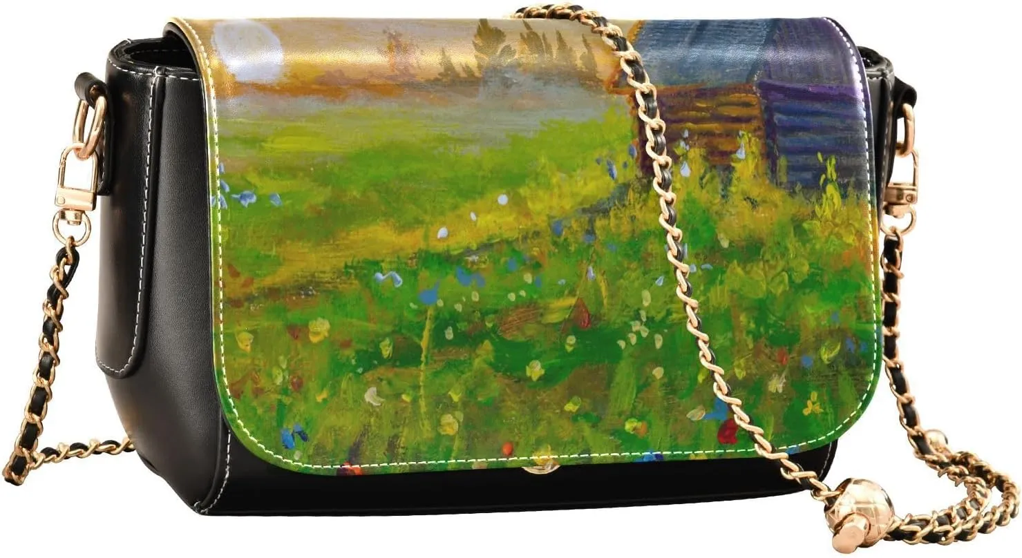 Crossbody Bags for Women Trendy Women's Black Shoulder Bag Small PU Leather Flap Cross Body Bag Handbags