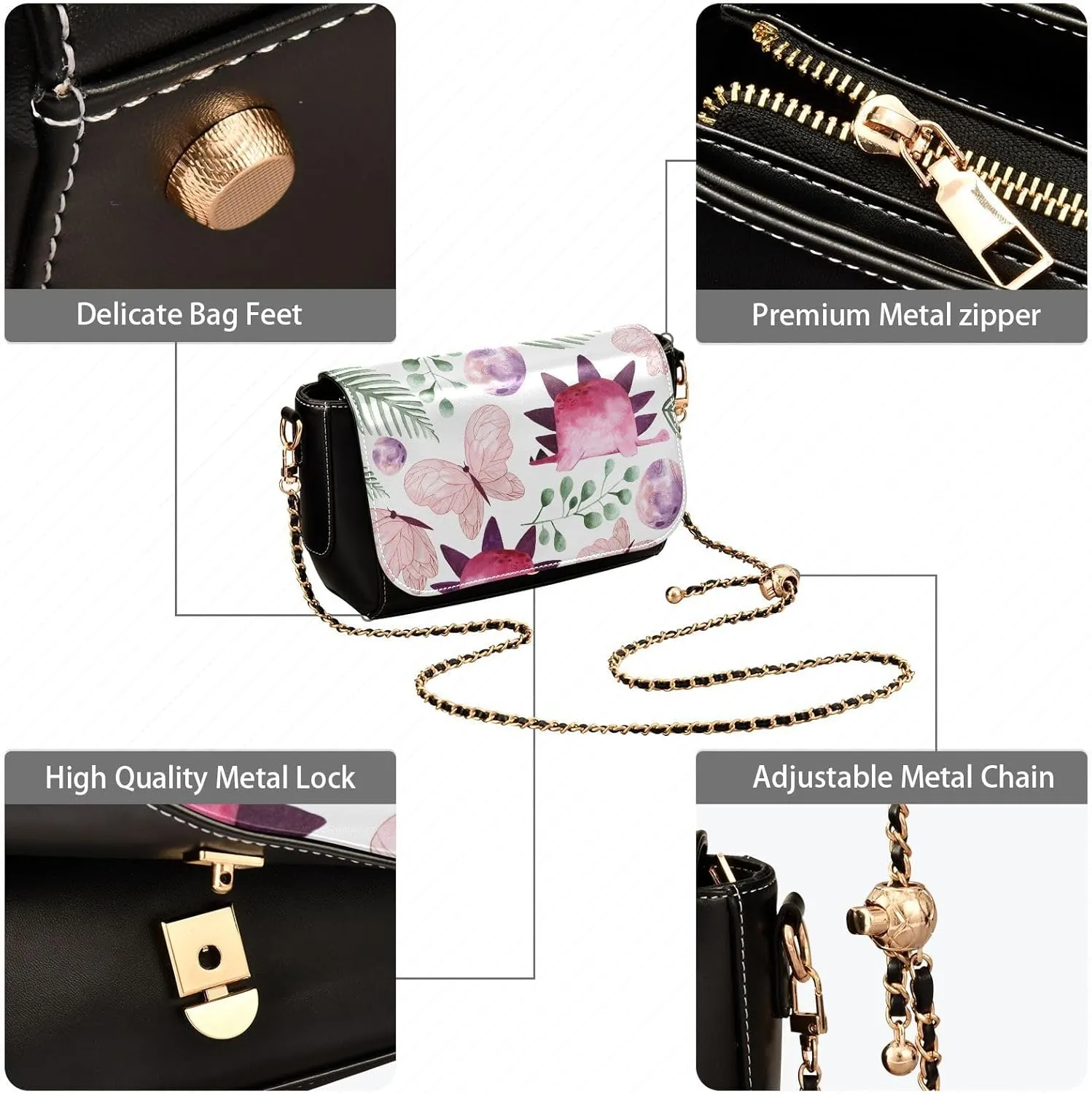 Crossbody Bags for Women Trendy Women's Black Shoulder Bag Small PU Leather Flap Cross Body Bag Handbags