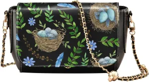 Crossbody Bags for Women Trendy Women's Black Shoulder Bag Small PU Leather Flap Cross Body Bag Handbags
