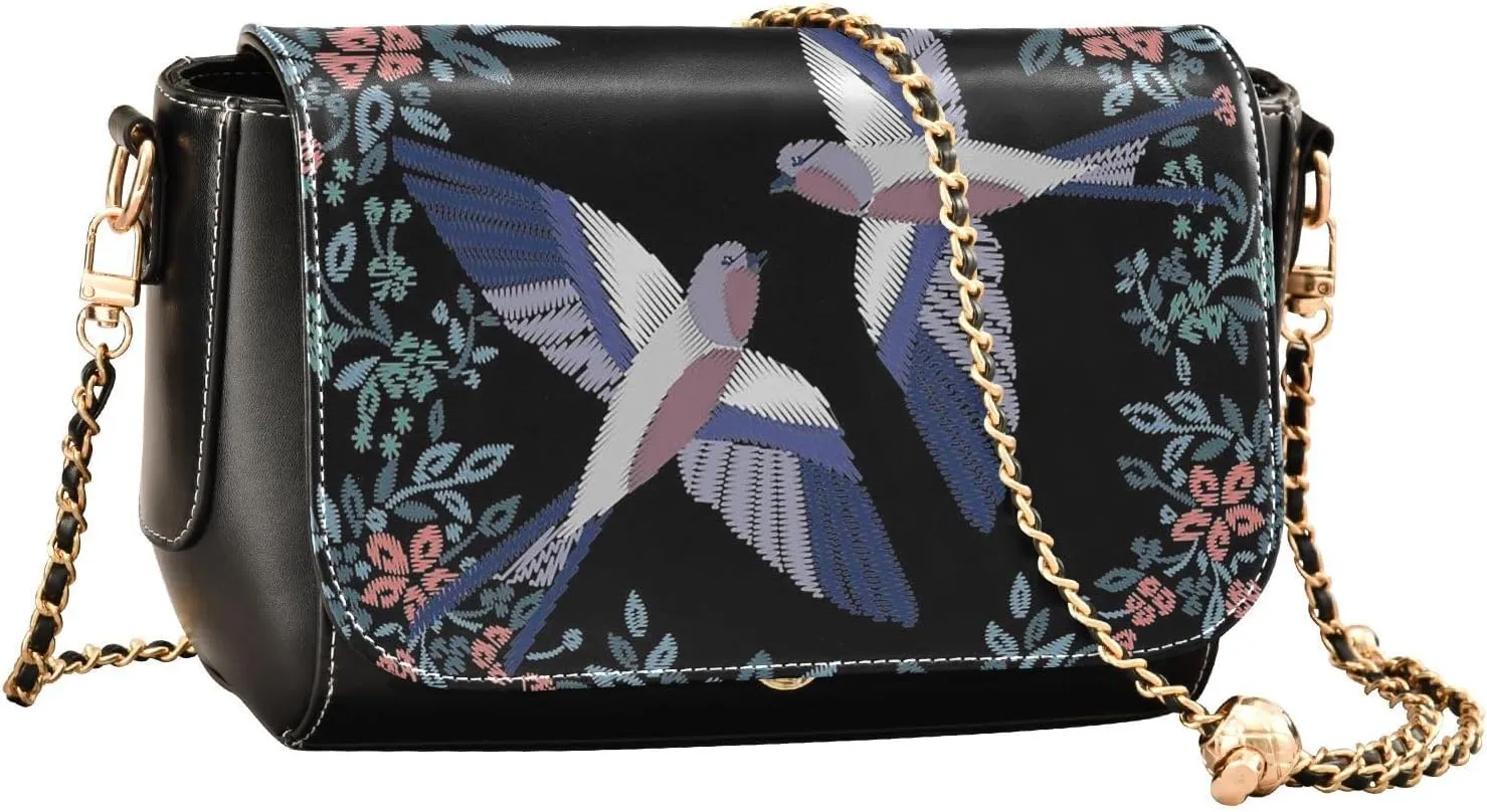 Crossbody Bags for Women Trendy Women's Black Shoulder Bag Small PU Leather Flap Cross Body Bag Handbags