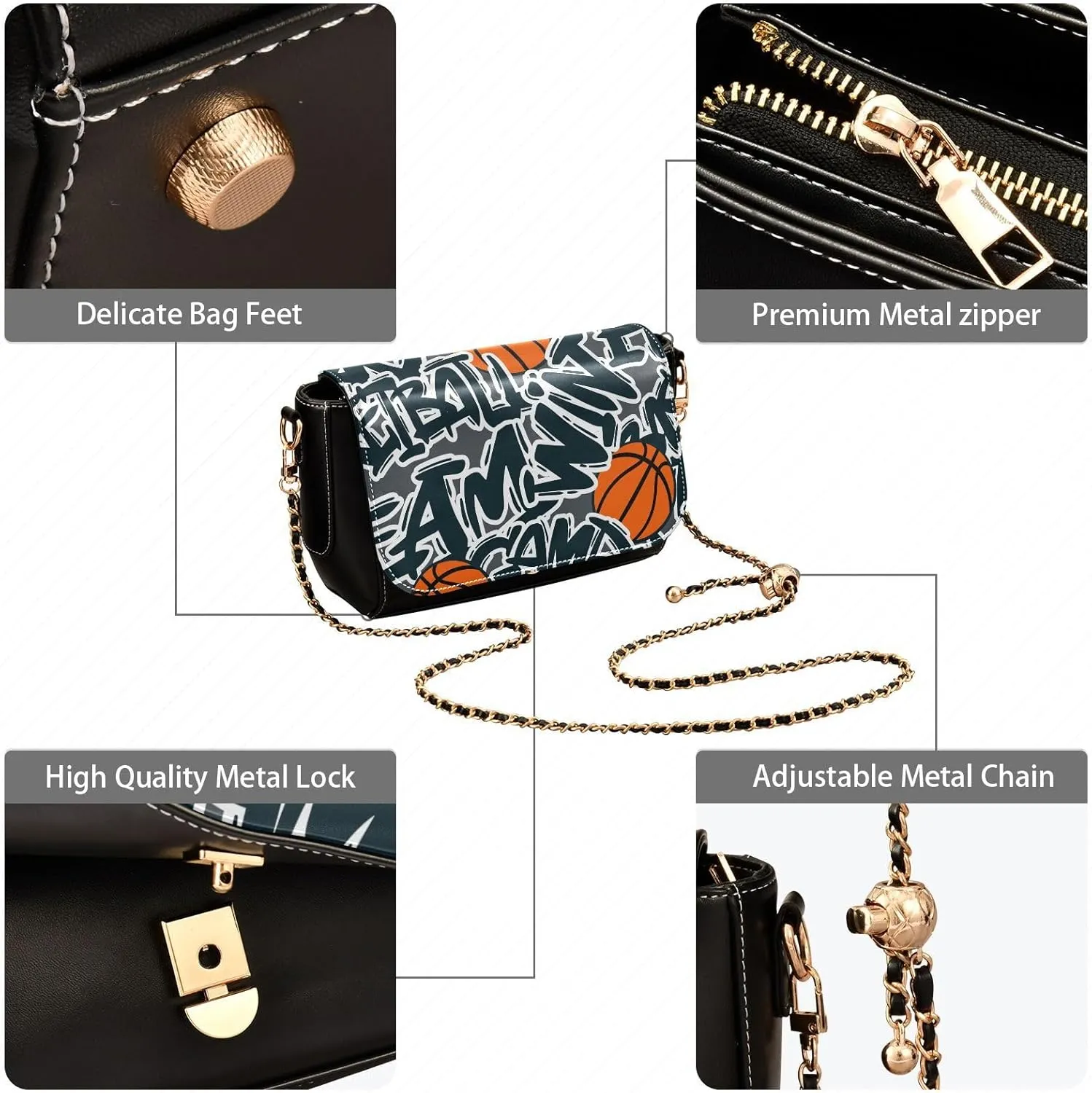 Crossbody Bags for Women Trendy Women's Black Shoulder Bag Small PU Leather Flap Cross Body Bag Handbags