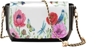 Crossbody Bags for Women Trendy Women's Black Shoulder Bag Small PU Leather Flap Cross Body Bag Handbags