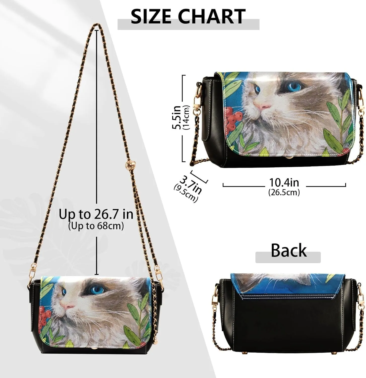 Crossbody Bags for Women Trendy Women's Black Shoulder Bag Small PU Leather Flap Cross Body Bag Handbags