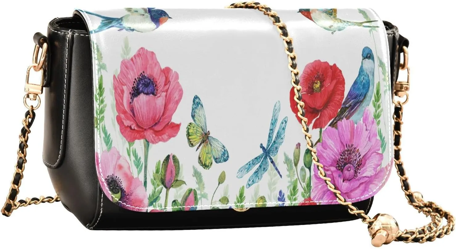 Crossbody Bags for Women Trendy Women's Black Shoulder Bag Small PU Leather Flap Cross Body Bag Handbags