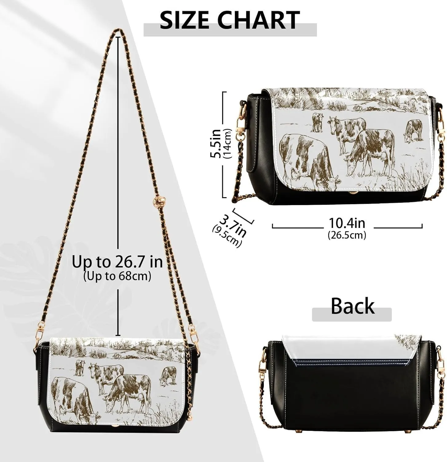 Crossbody Bags for Women Trendy Women's Black Shoulder Bag Small PU Leather Flap Cross Body Bag Handbags