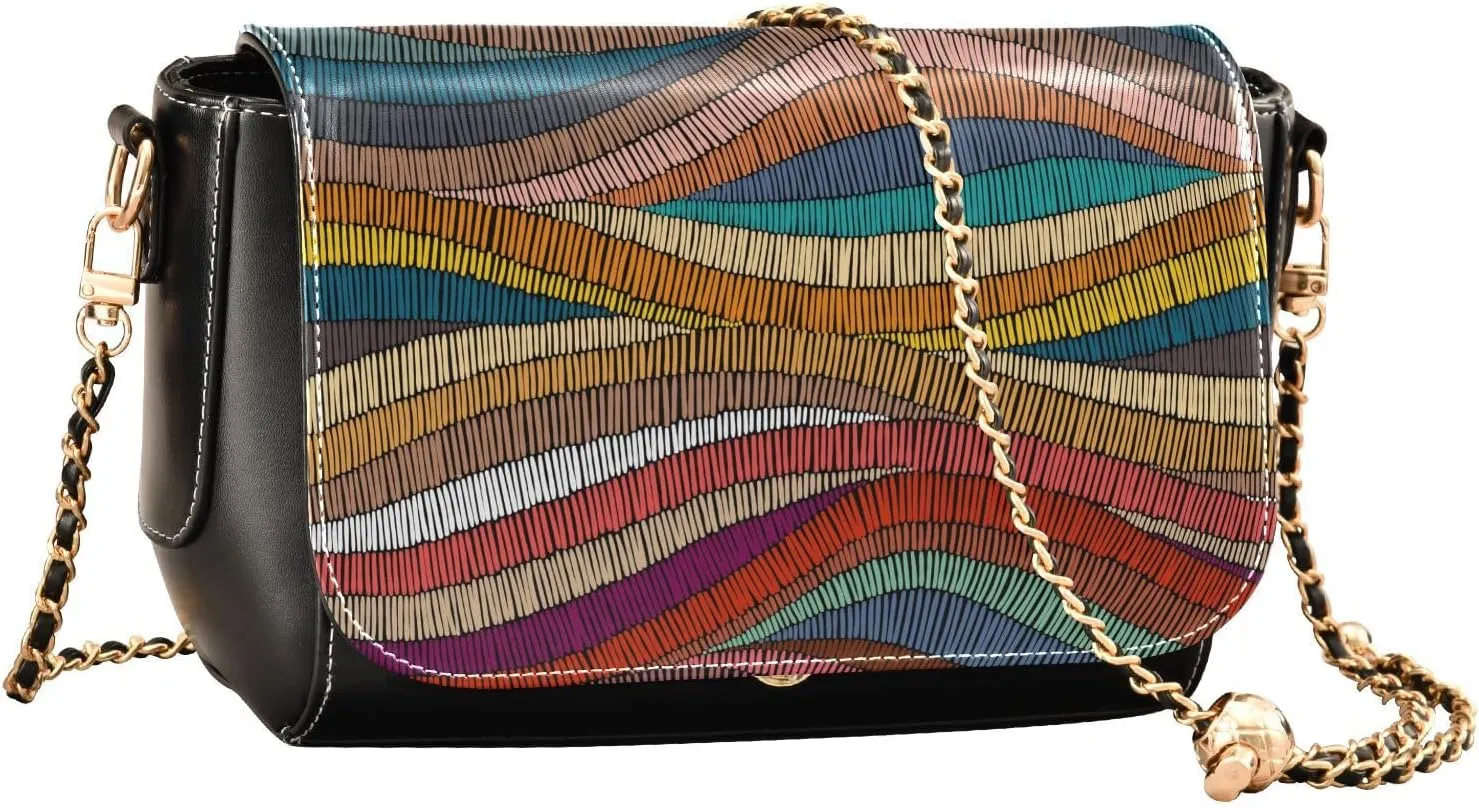 Crossbody Bags for Women Trendy Women's Black Shoulder Bag Small PU Leather Flap Cross Body Bag Handbags