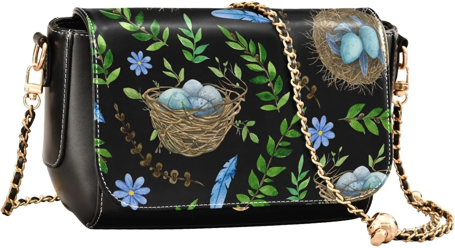 Crossbody Bags for Women Trendy Women's Black Shoulder Bag Small PU Leather Flap Cross Body Bag Handbags