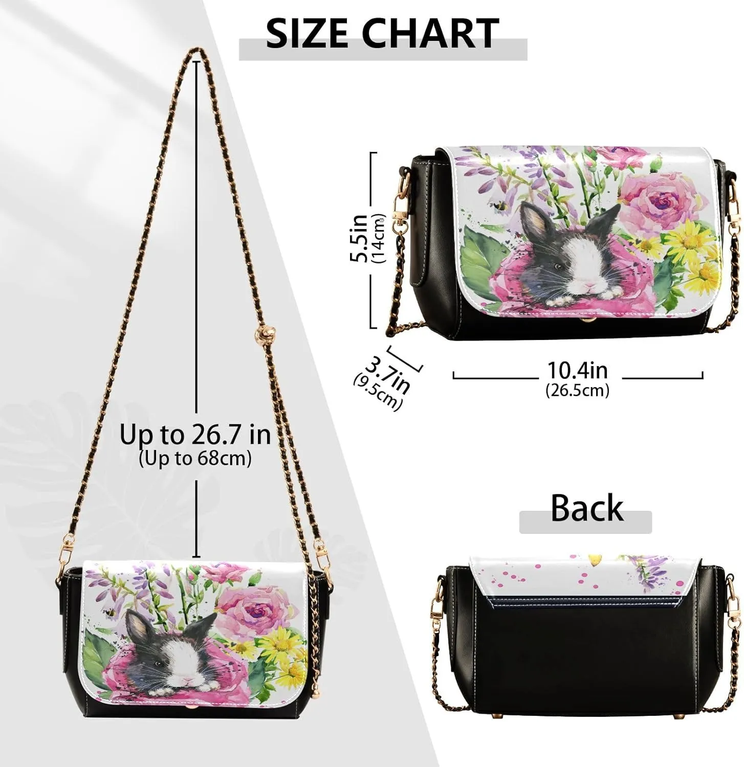 Crossbody Bags for Women Trendy Women's Black Shoulder Bag Small PU Leather Flap Cross Body Bag Handbags