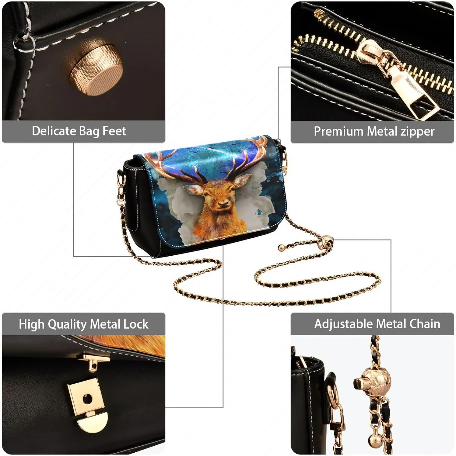 Crossbody Bags for Women Trendy Women's Black Shoulder Bag Small PU Leather Flap Cross Body Bag Handbags