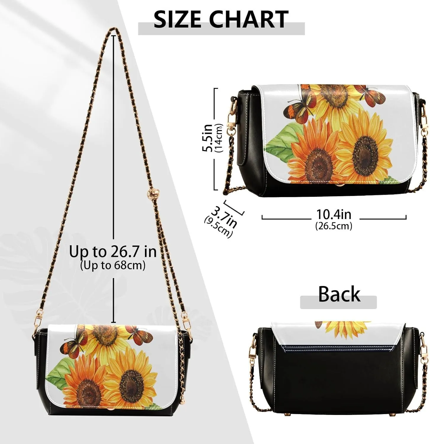 Crossbody Bags for Women Trendy Women's Black Shoulder Bag Small PU Leather Flap Cross Body Bag Handbags