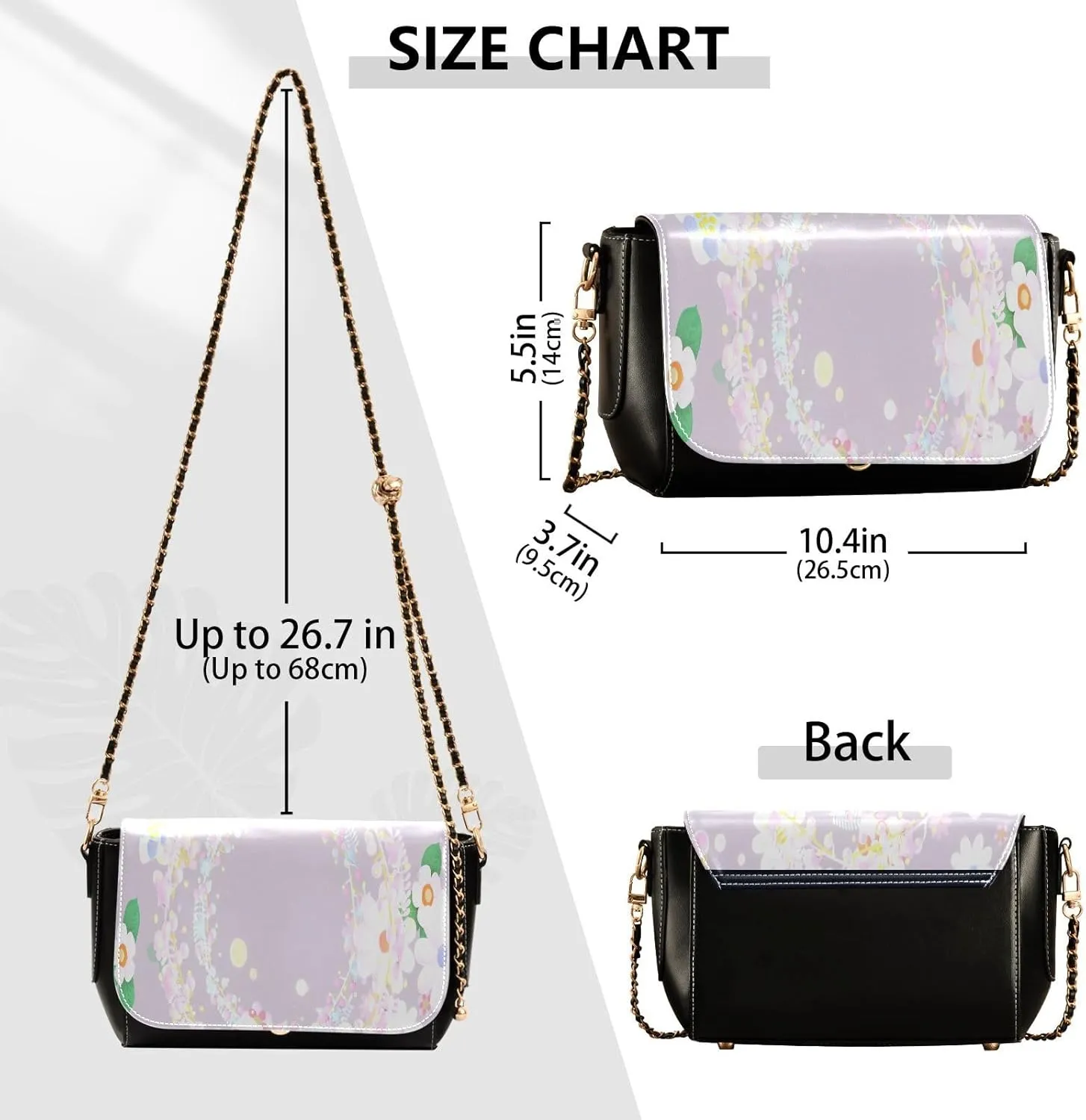 Crossbody Bags for Women Trendy Women's Black Shoulder Bag Small PU Leather Flap Cross Body Bag Handbags