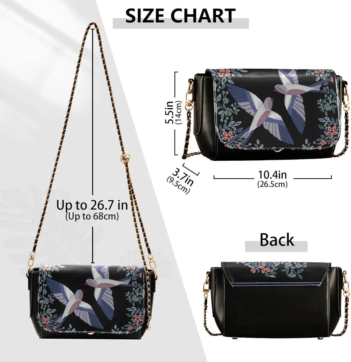 Crossbody Bags for Women Trendy Women's Black Shoulder Bag Small PU Leather Flap Cross Body Bag Handbags