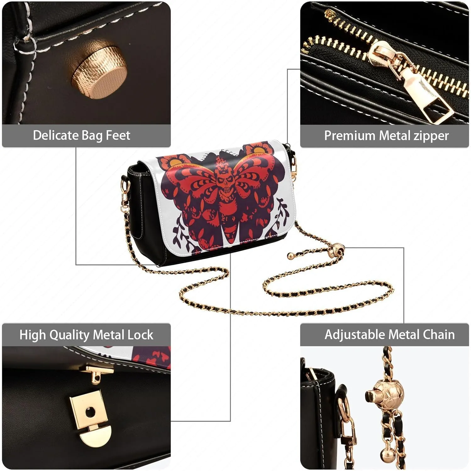 Crossbody Bags for Women Trendy Women's Black Shoulder Bag Small PU Leather Flap Cross Body Bag Handbags
